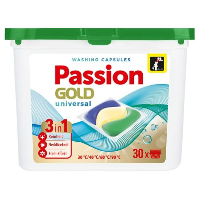 Капсулы для стирки Passion Gold 3in1 Universal 30 шт, для всех типов вещей, (4260145996675)