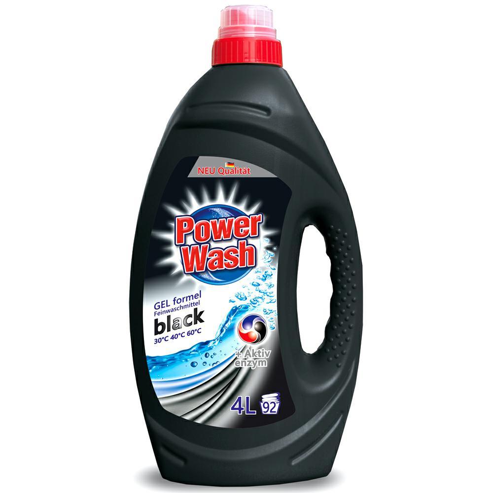 Гель для прання темних та чорних тканин Power Wash Black 4л, 92 цикли прання,(4260145991946)