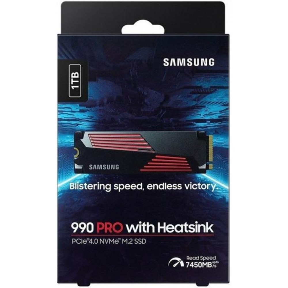 Накопичувач SSD 1ТB Samsung 990 PRO with Heatsink M.2 2280 PCIe 4.0 x4 NVMe V-NAND MLC (MZ-V9P1T0CW)