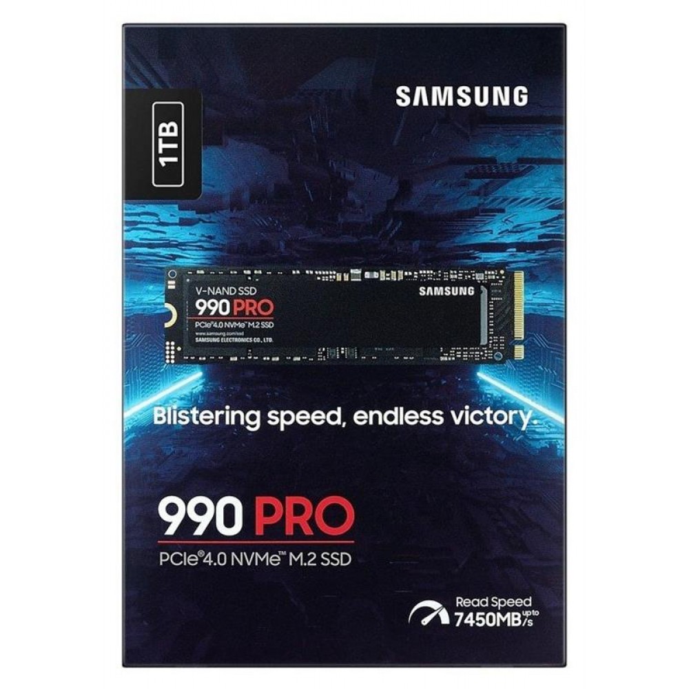 Накопитель SSD 1ТB Samsung 990 PRO M.2 2280 PCIe 4.0 x4 NVMe V-NAND MLC (MZ-V9P1T0BW)