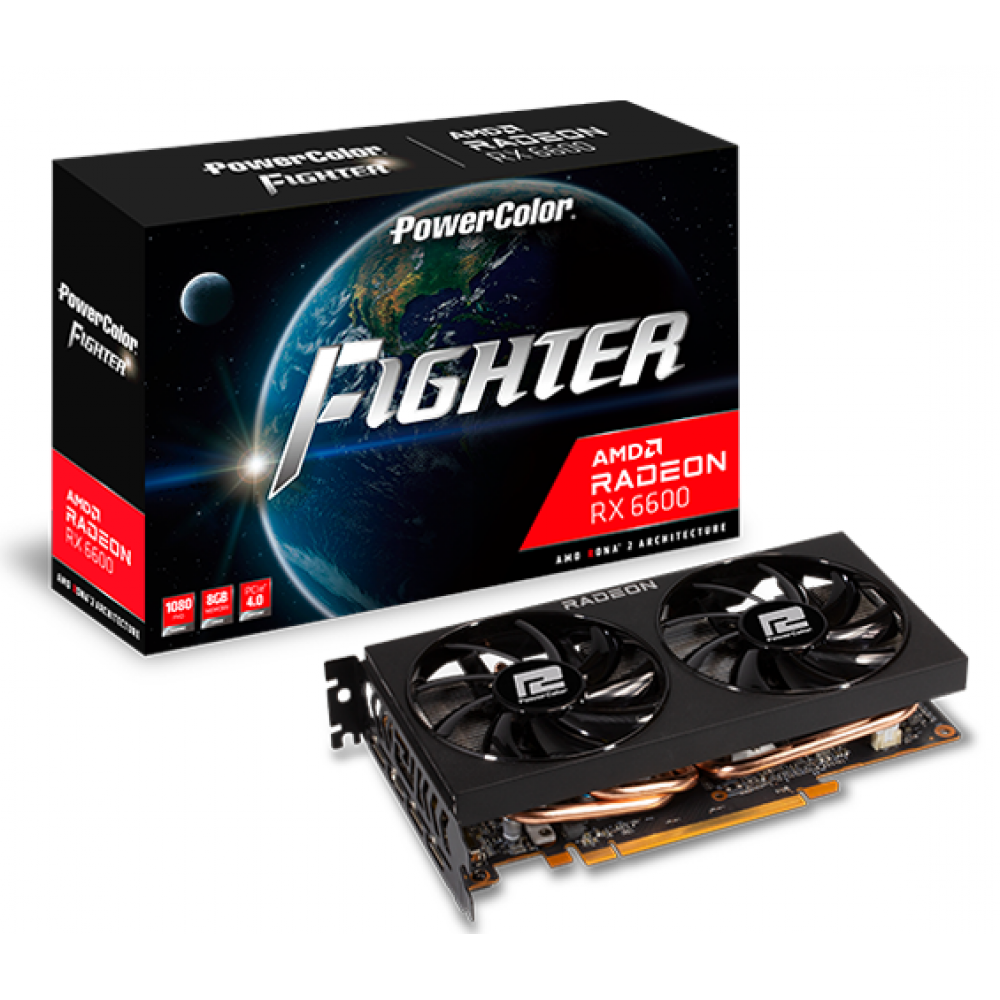 Відеокарта AMD Radeon RX 6600 8GB GDDR6 Fighter PowerColor (AXRX 6600 8GBD6-3DH)