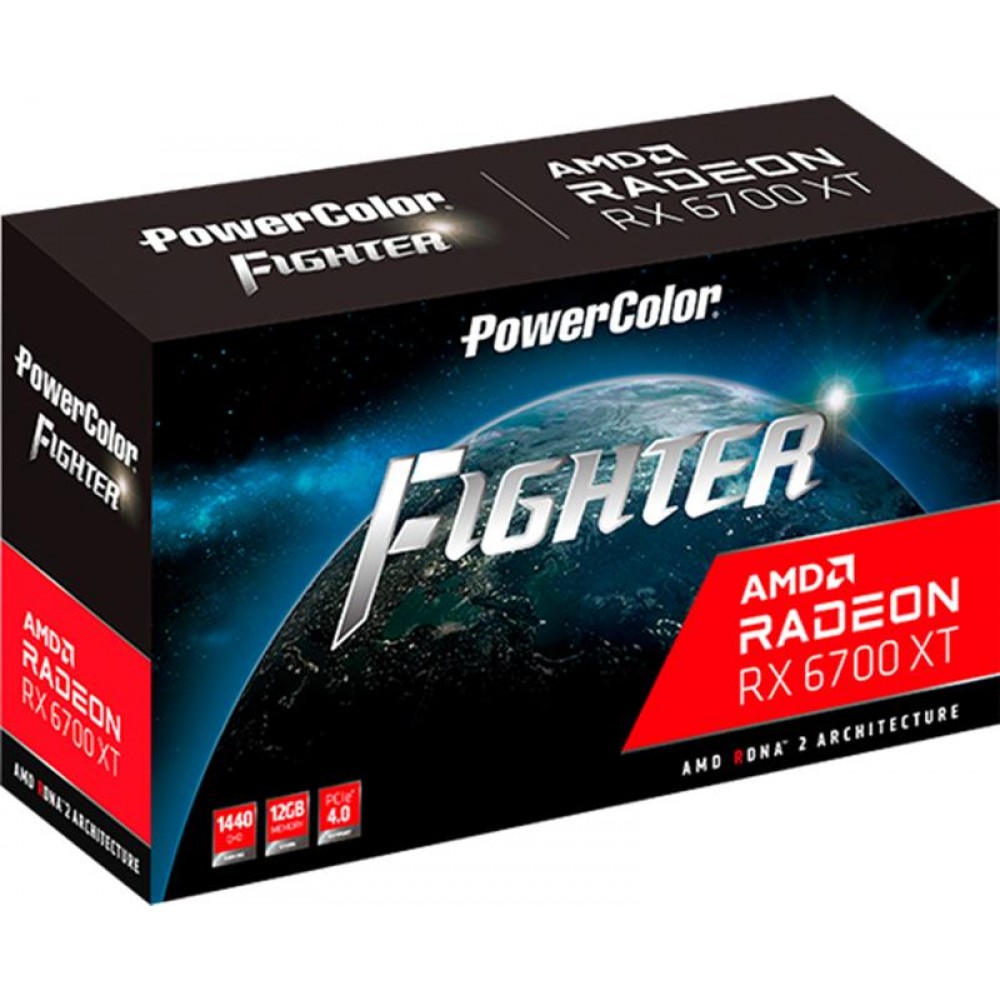 Відеокарта AMD Radeon RX 6700 XT 12GB GDDR6 Fighter PowerColor (AXRX 6700 XT 12GBD6-3DH)