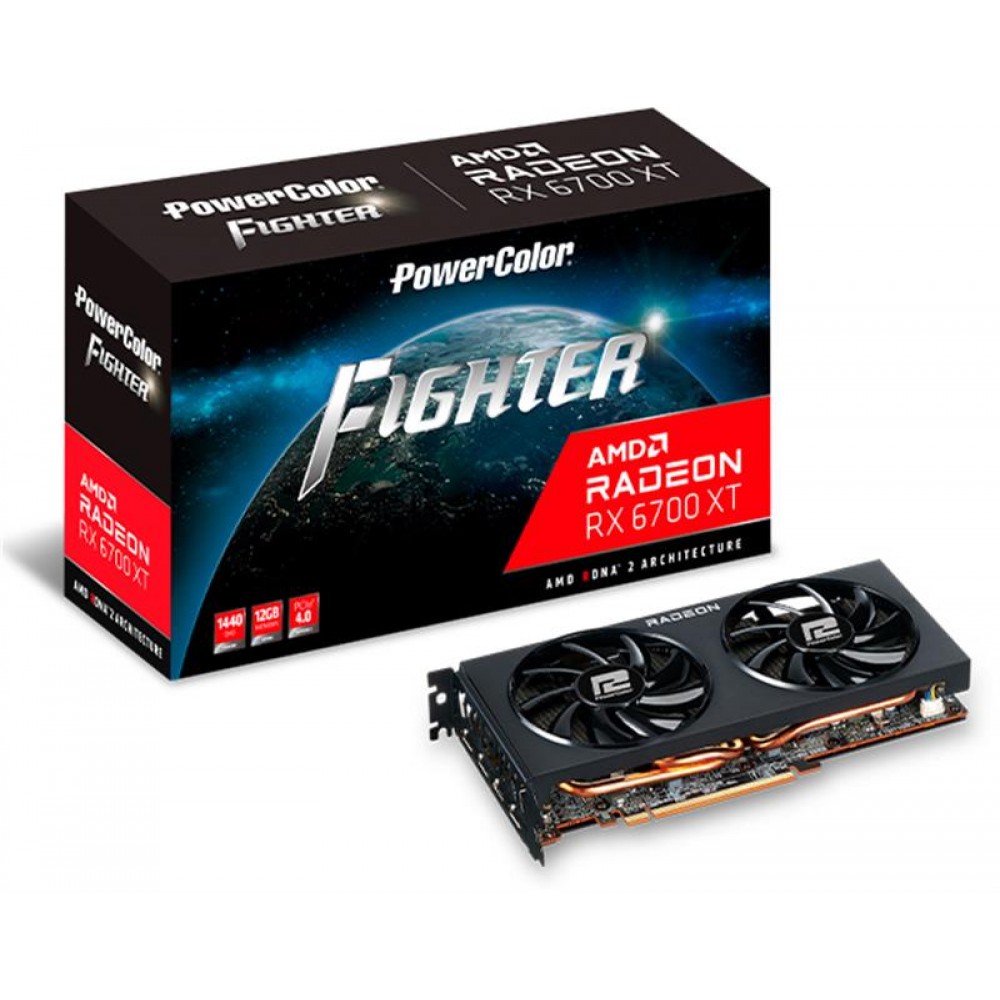 Відеокарта AMD Radeon RX 6700 XT 12GB GDDR6 Fighter PowerColor (AXRX 6700 XT 12GBD6-3DH)