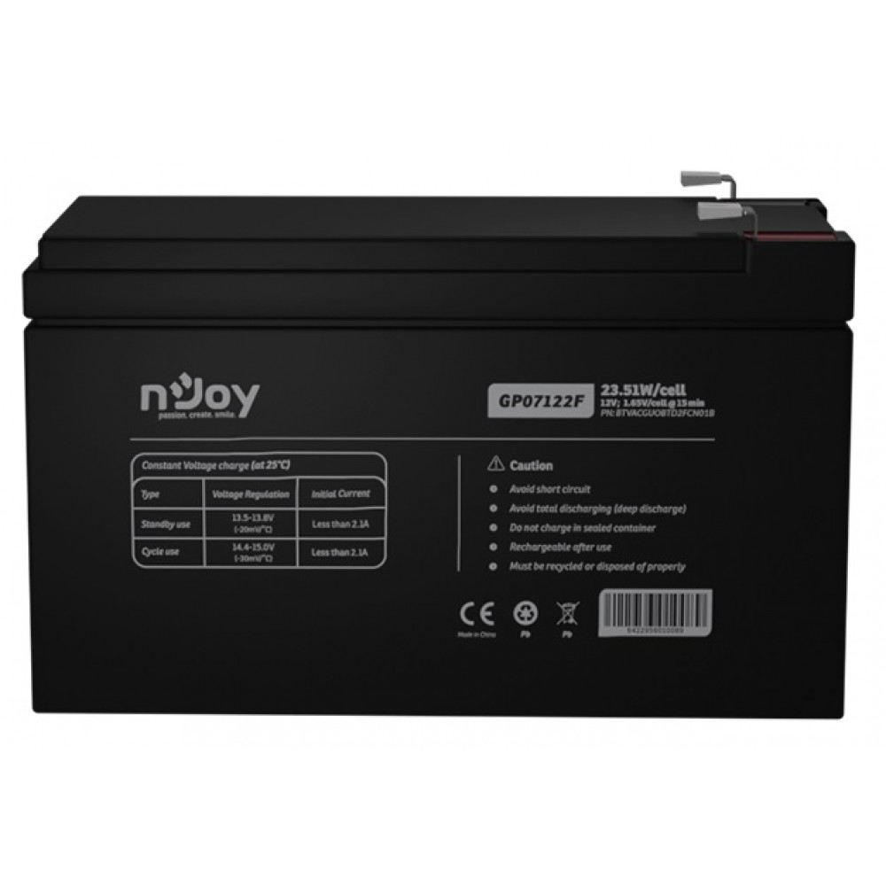 Аккумуляторная батарея Njoy GP07122F 12V (BTVACGUOBTD2FCN01B) VRLA