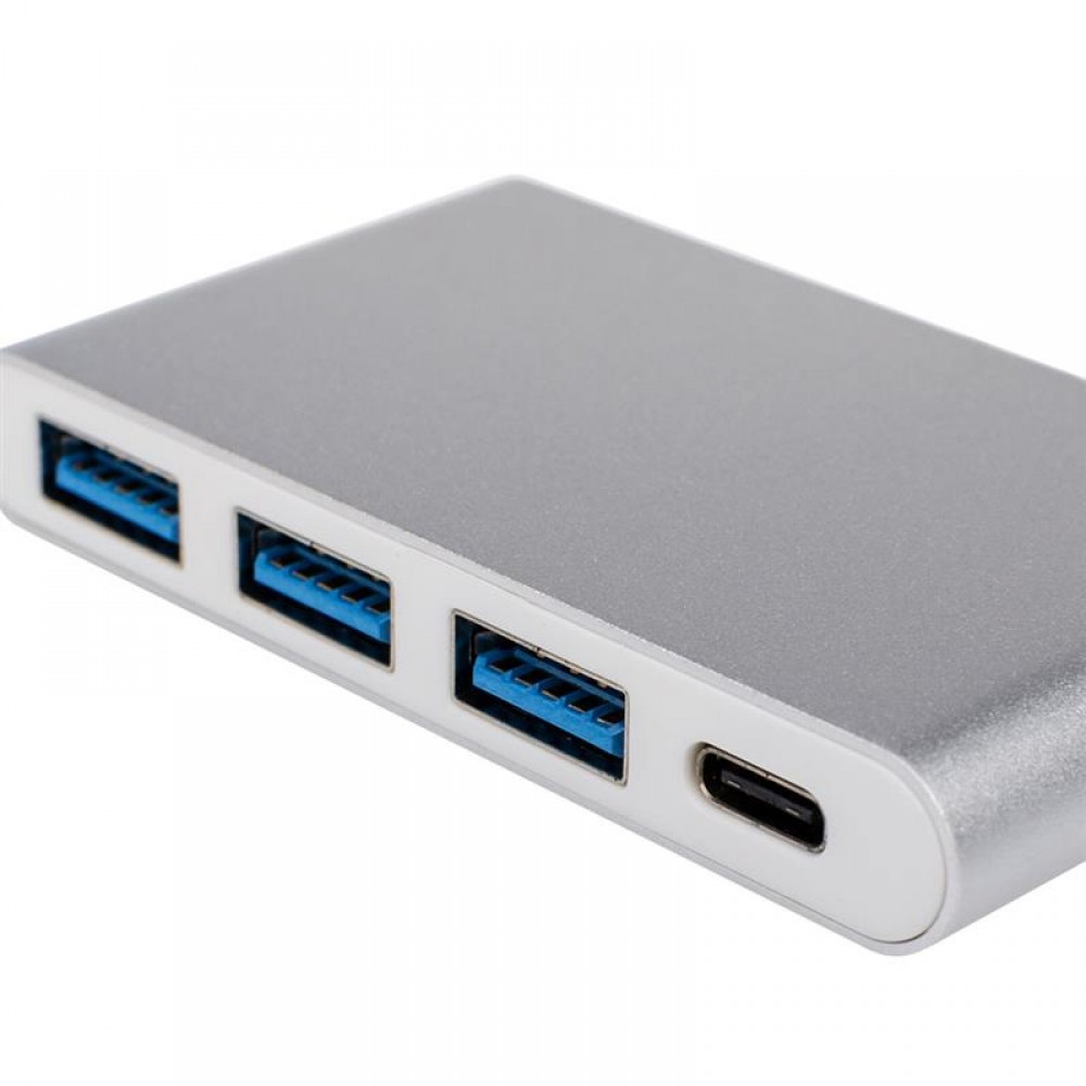 Концентратор USB Type-CAtcom 3хUSB3.0, USB Type-C, 0.1м, металл Silver (12808)