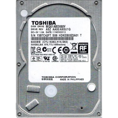 Накопитель HDD 2.5" SATA 500GB Toshiba 5400rpm 8MB (MQ01ABD050V)