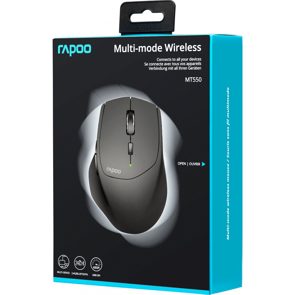 Мышь беспроводная Rapoo MT550 Multi-Mode Wireless Black