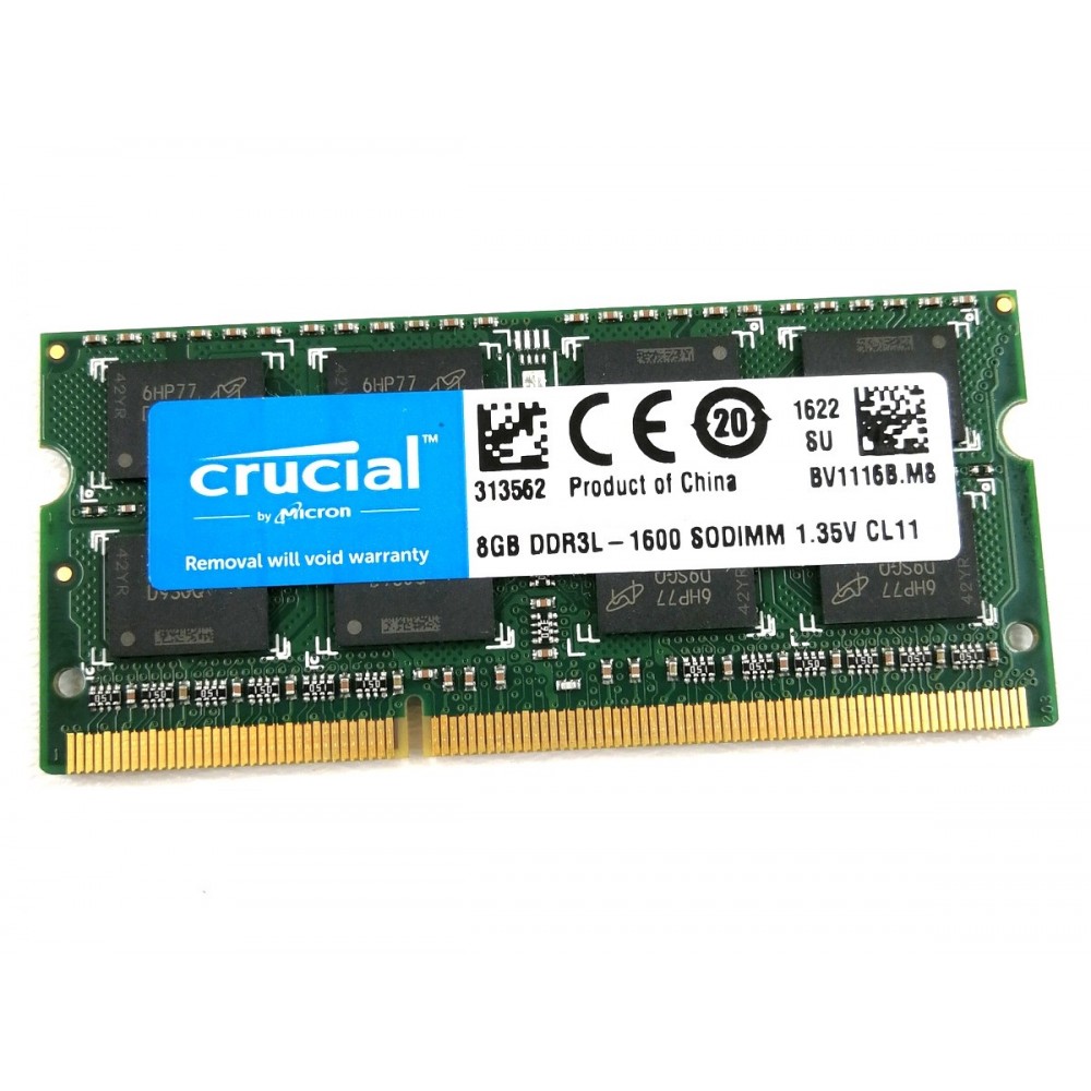 Модуль памяти SO-DIMMDDR3L 8GB/1600 Crucial (CT102464BF160B.C16FPD)