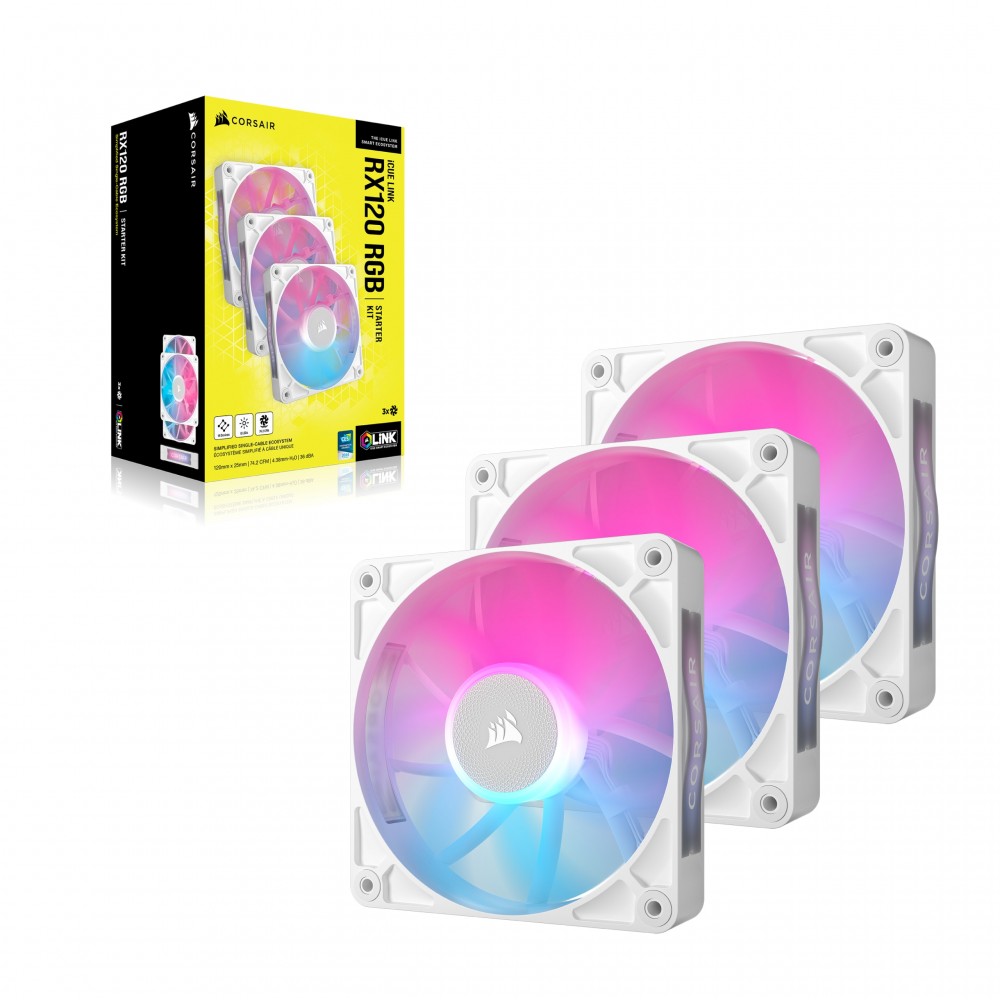 Вентилятор Corsair iCUE Link RX120 RGB PWM White Triple Pack (CO-9051022-WW)