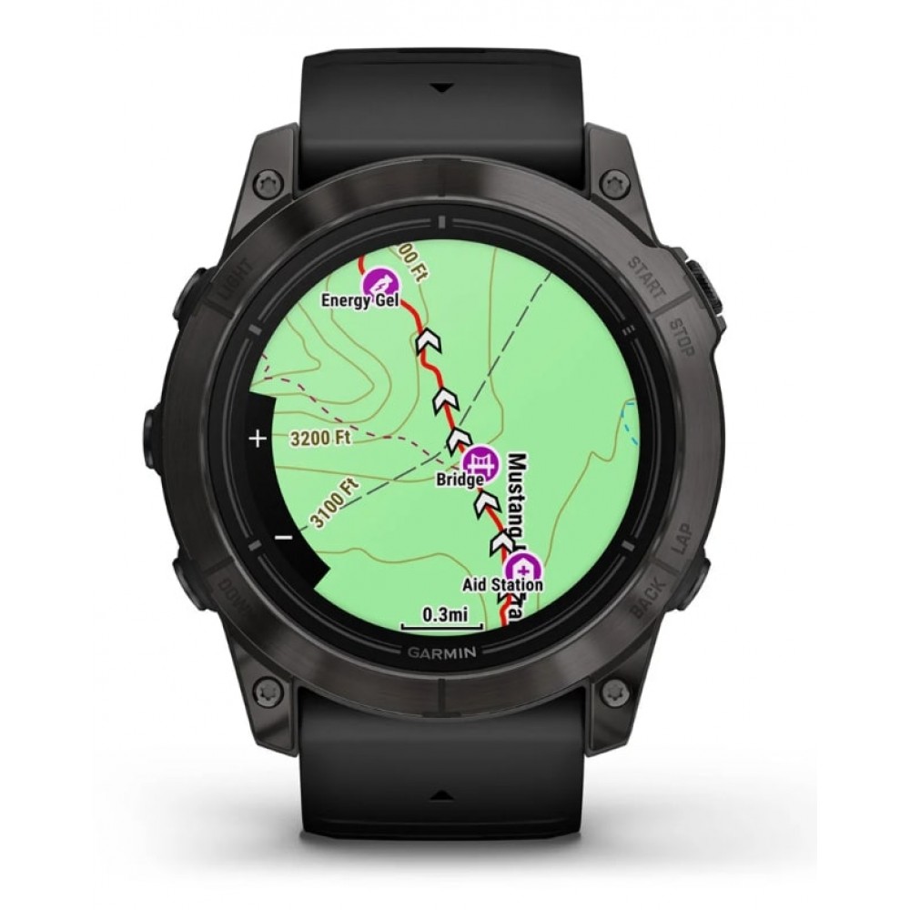 Смарт-часы Garmin Epix Pro Gen 2 51mm Sapphire Carbon Gray DLC Titanium with Black Silicone (010-02804-53)