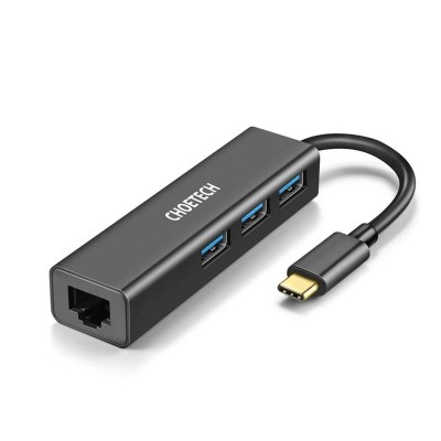 Сетевой адаптер Choetech HUB-U02 4-In-1 USB-C to RJ45