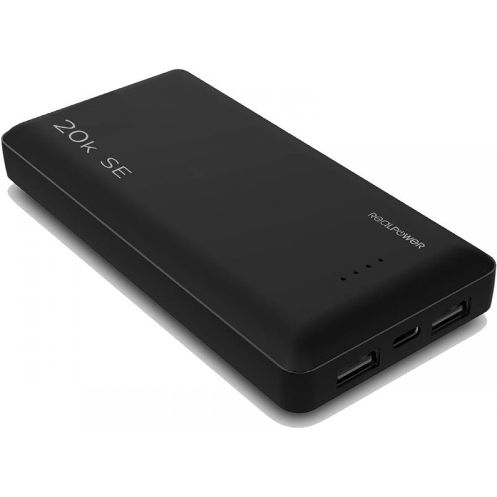 Универсальная мобильная батарея RealPower PB-20k SE Powerbank 20000mAh Black (PB-20k)