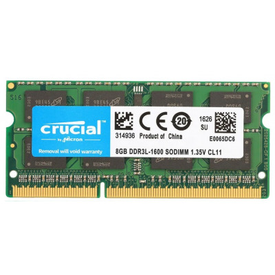 Модуль памяти SO-DIMMDDR3L 8GB/1600 Crucial (CT102464BF160B.M16FP)