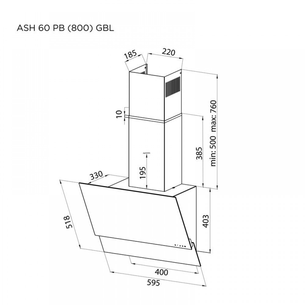 Вытяжка Pyramida ASH 60 PB (800) GIV