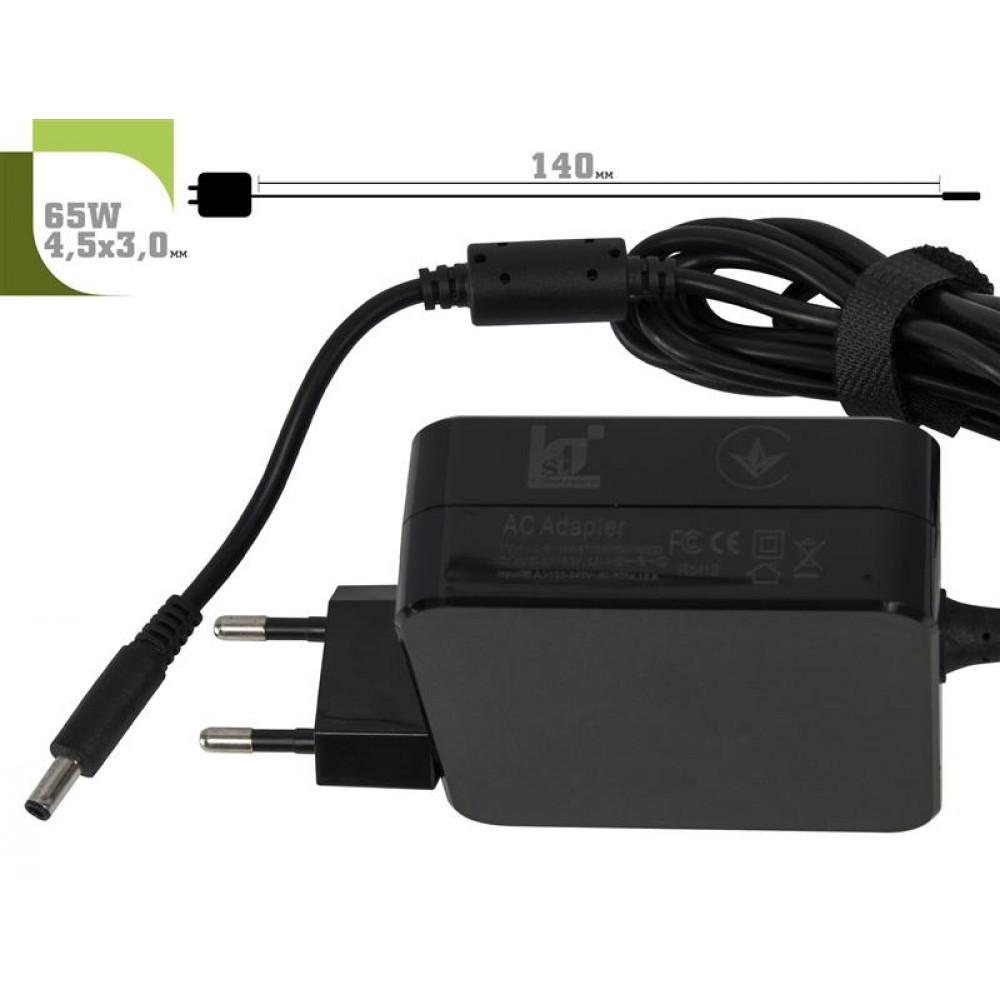 Адаптер питания 1StCharger для ноутбука Dell 19.5V 65W 3.34A 4.5х3.0мм Wall Mount (WM1ST19.5V65W4530D)