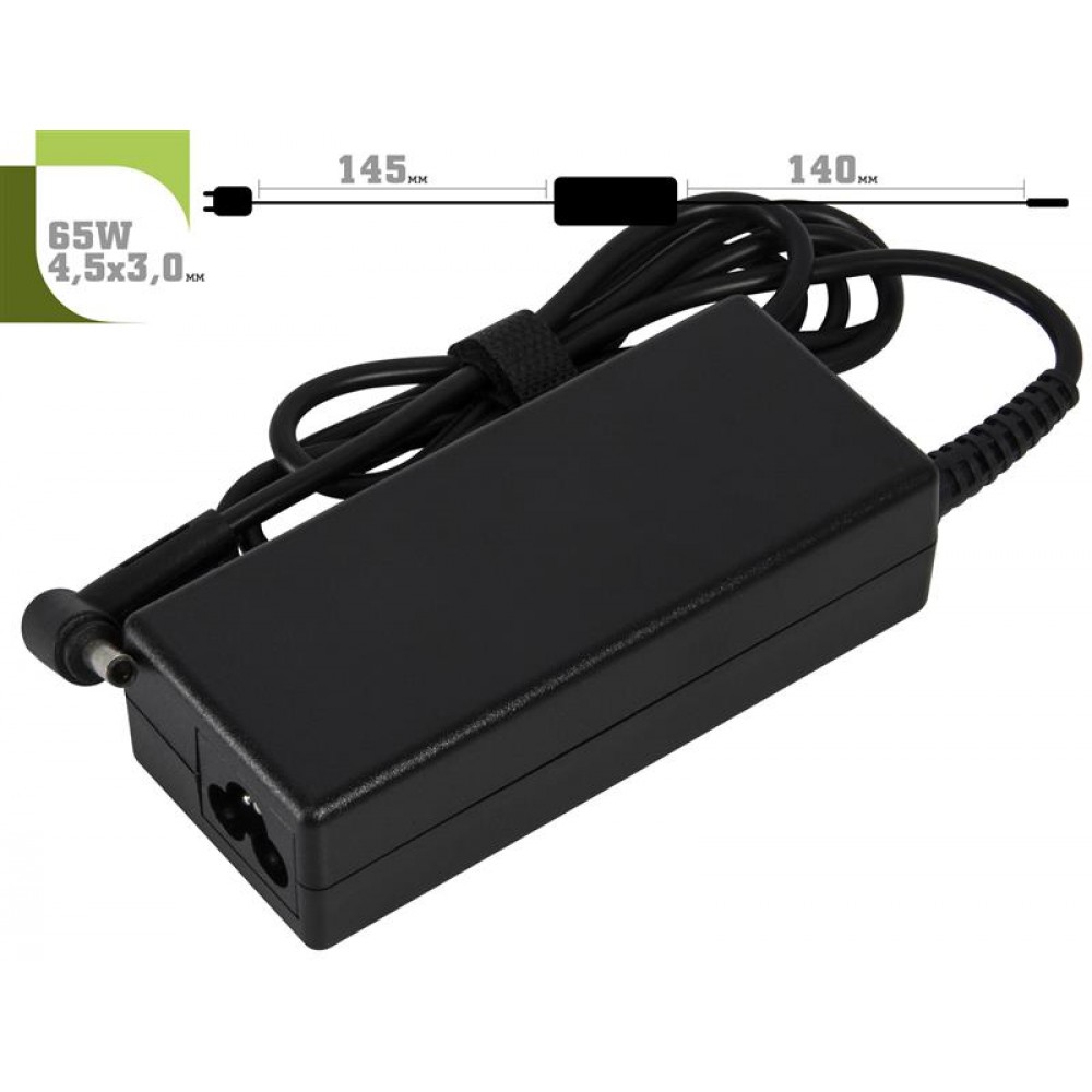 Адаптер питания 1StCharger для ноутбука Asus 19V 65W 3.42A 4.5х3.0мм + каб.живл. (AC1STAS65WE)