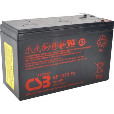 Аккумуляторная батарея CSB 12V 7.2AH (GP1272F2-28W/07775) AGM Black