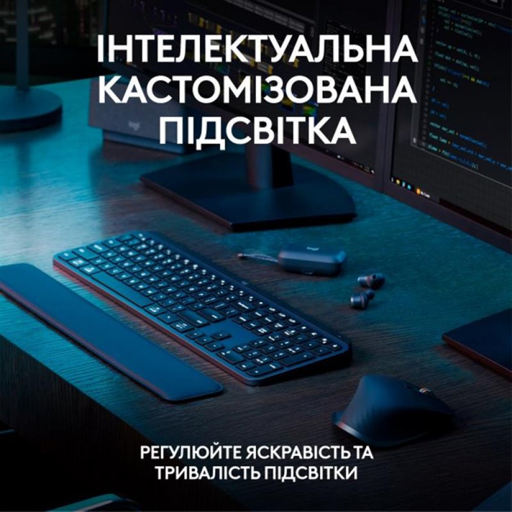 Комплект (клавиатура, мышь) беспроводной Logitech MX Keys S Combo Graphite (920-011614)