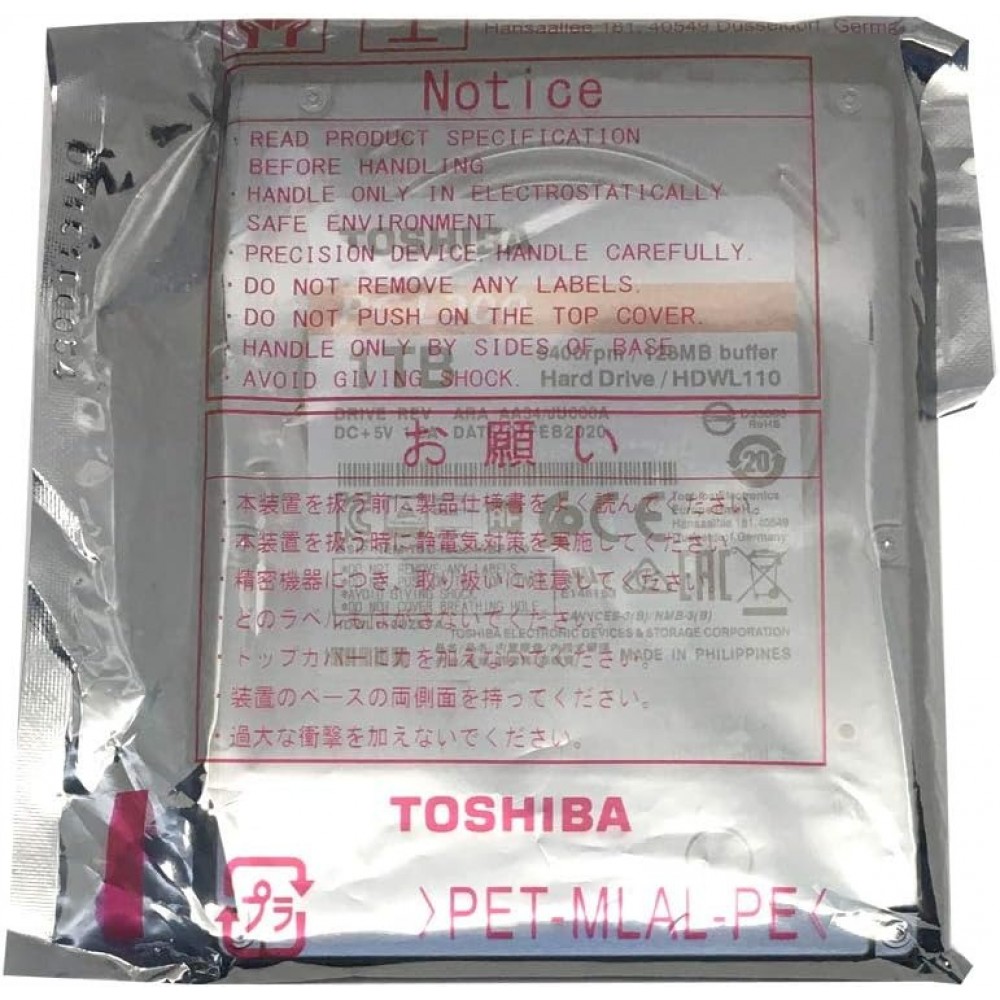 Накопитель HDD 2.5" SATA 1.0TB Toshiba L200 5400rpm 128MB (HDWL110)_Refurbished