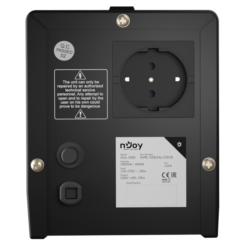 Стабилизатор Njoy Alvis 1000 (AVRL-10001AL-CS01B) AVR, 1 розетка