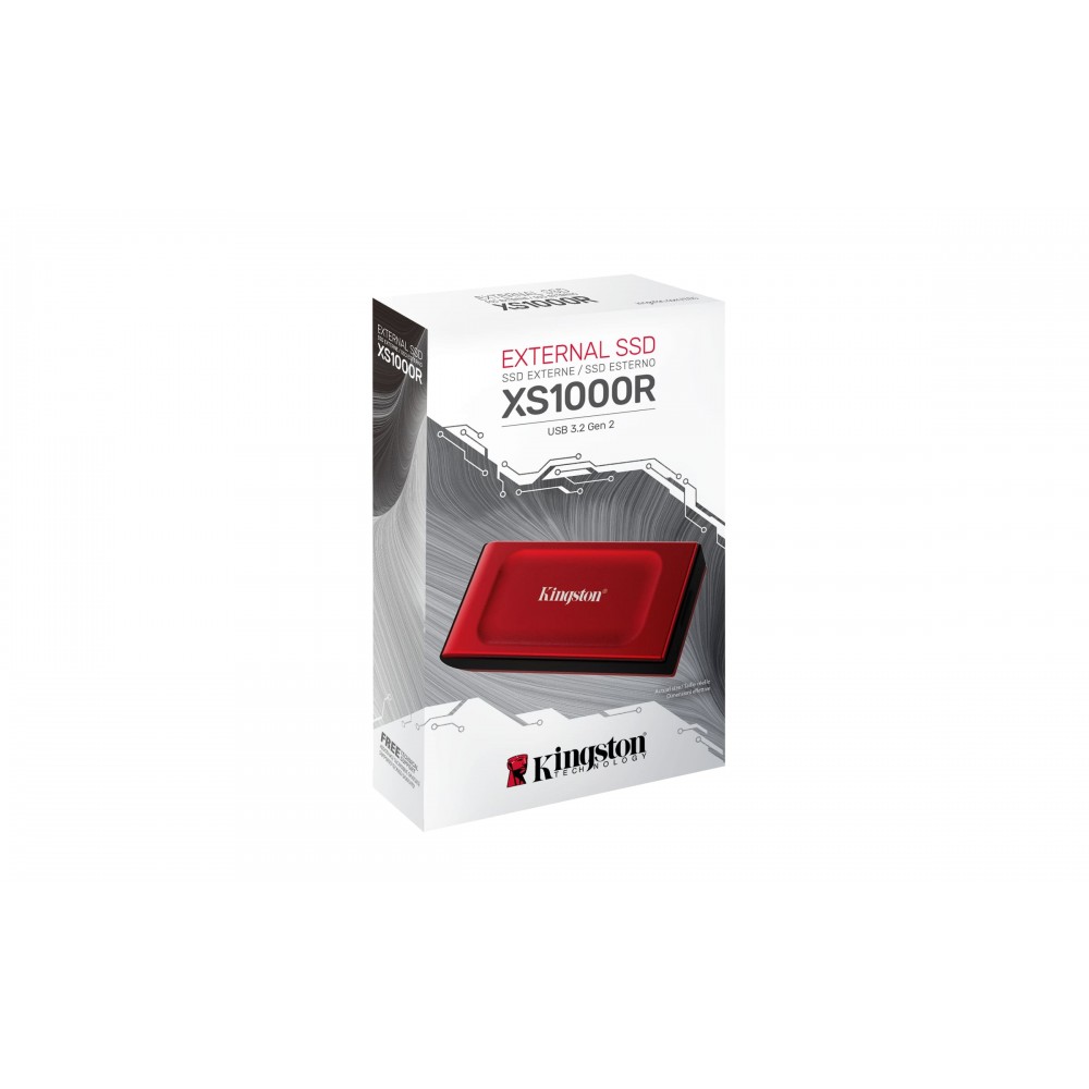 Накопитель наружный SSD Portable USB 1.0ТB Kingston SXS1000 Red (SXS1000R/1000G)