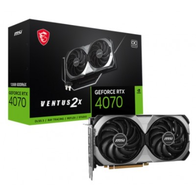 Видеокарта GF RTX 4070 12GB GDDR6X Ventus 2X E OC MSI (GeForce RTX 4070 VENTUS 2X E 12G OC)