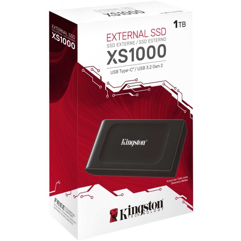 Накопитель наружный SSD Portable USB 1.0ТB Kingston SXS1000 Black (SXS1000/1000G)