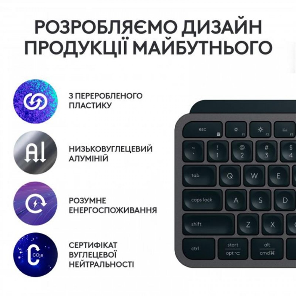 Комплект (клавиатура, мышь) беспроводной Logitech MX Keys S Combo Graphite (920-011614)