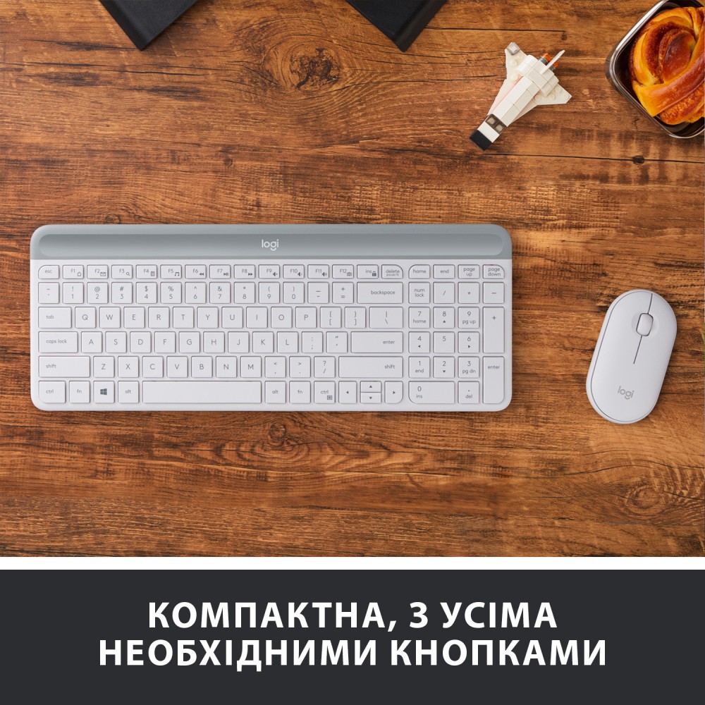 Комплект (клавиатура, мышка) беспроводной Logitech MK470 White USB (920-009205)