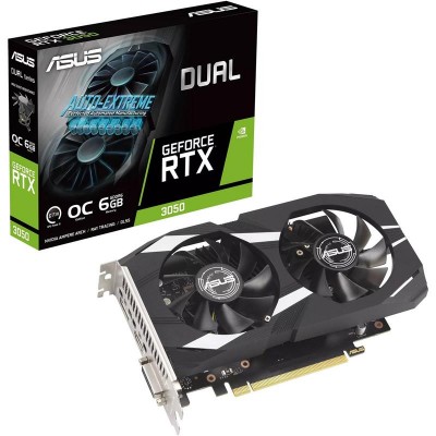 Видеокарта GF RTX 3050 6GB GDDR6 Dual OC Asus (DUAL-RTX3050-O6G)