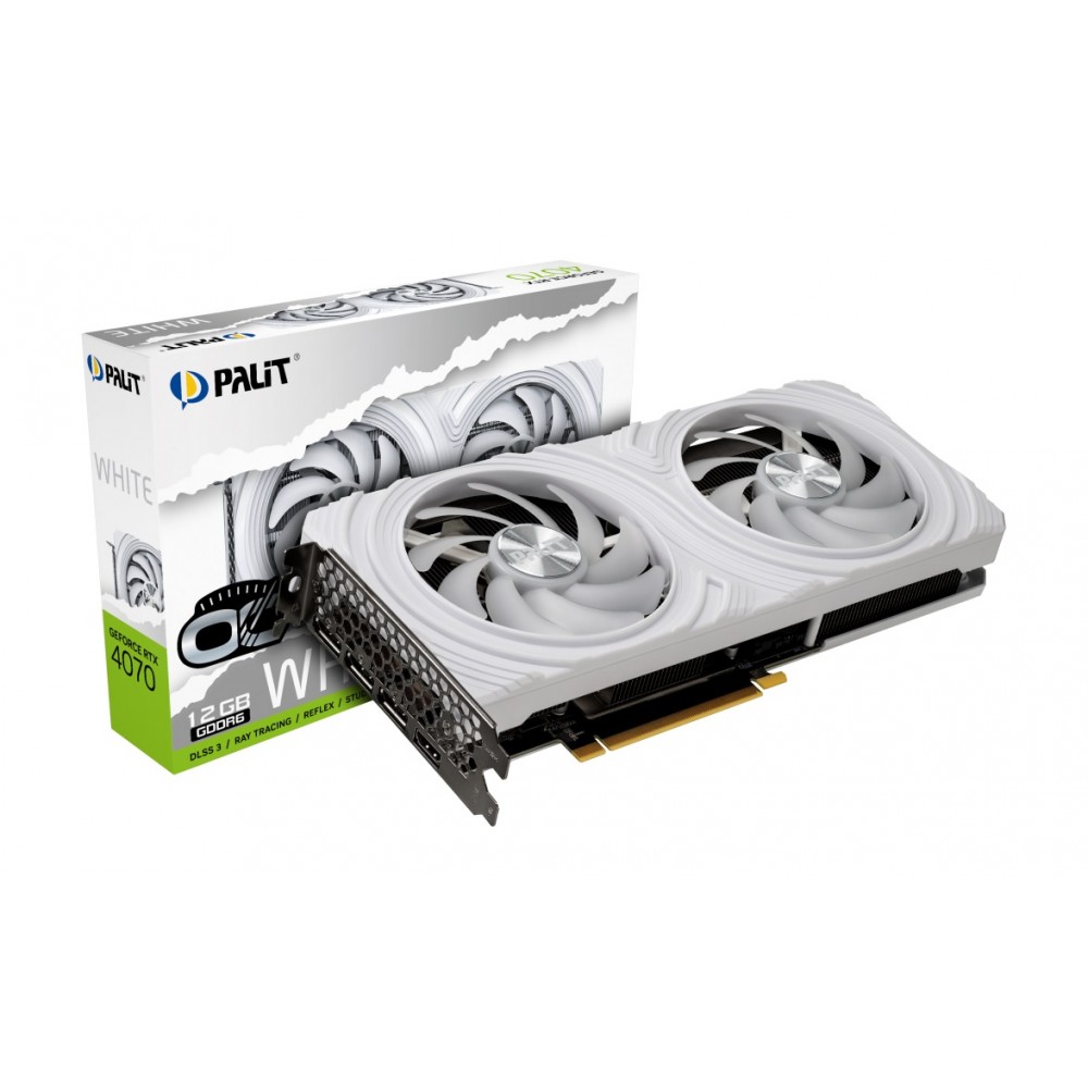 Відеокарта GF RTX 4070 12GB GDDR6 White OC Palit (NE64070S19K9-1048L)