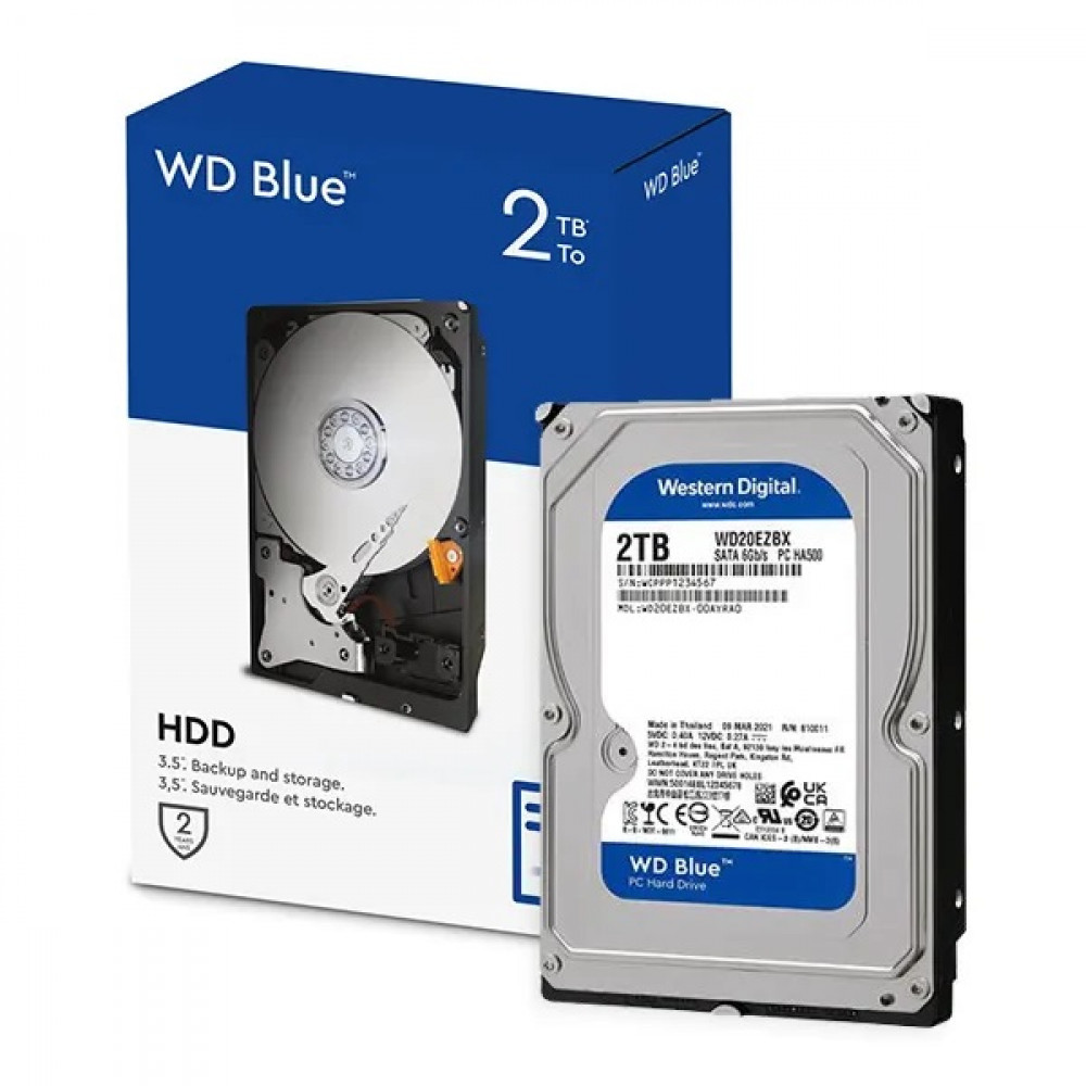 Накопитель HDD SATA 2.0TB WD Blue 7200rpm 256MB (WD20EZBX)