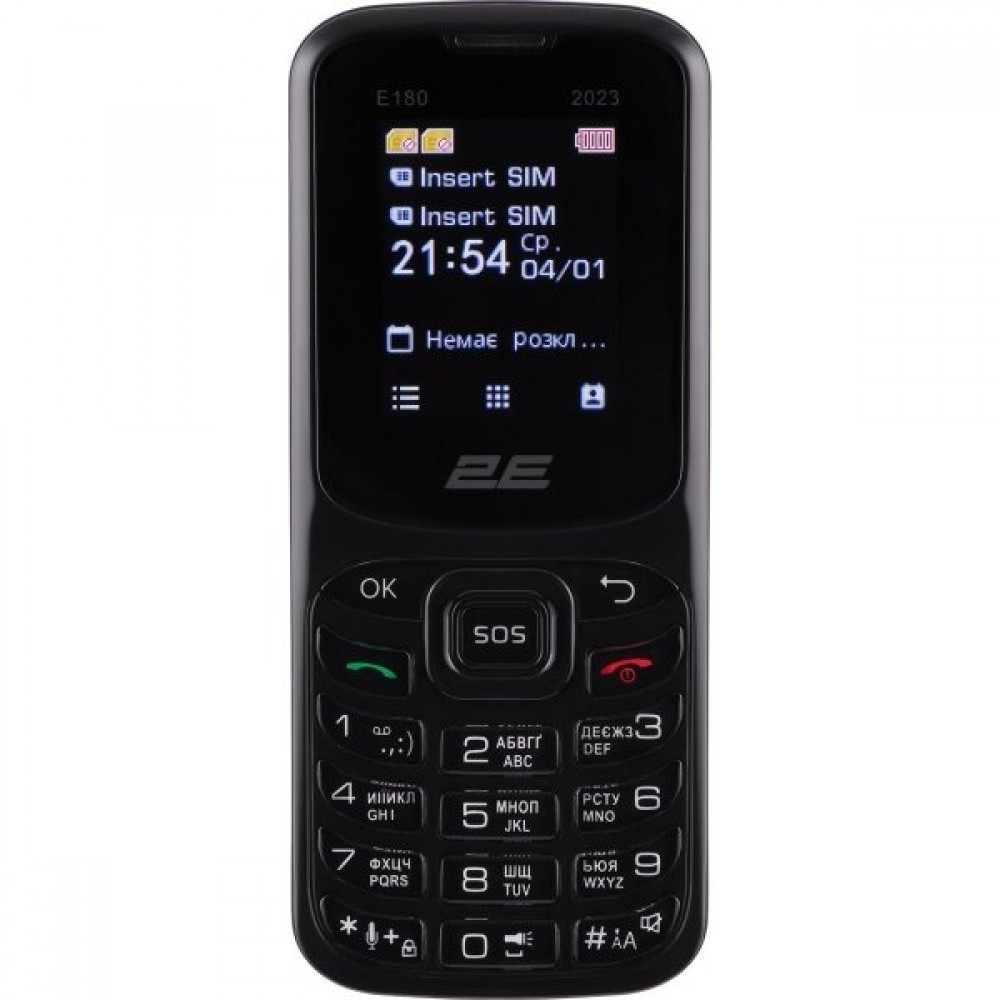 Мобильный телефон 2E E180 2023 Dual Sim Black (688130251044)