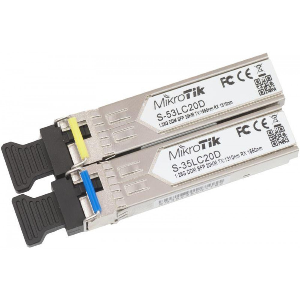 Модуль SFP MikroTik S-3553LC20D пара (1.25G Single Mode, LC, до 20км, поддерживает DDM)