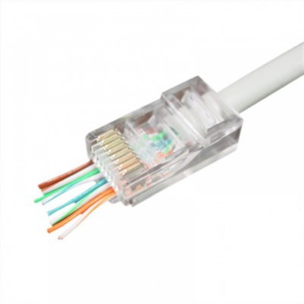 Коннектор RJ 45 Cablexpert (LC-PTU-01/100) со сквозными отверстиями (100 шт/уп)