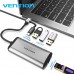 Концентратор Vention USB-C 3-Port, RJ-45, PD, 0.15 м (TGDHB)