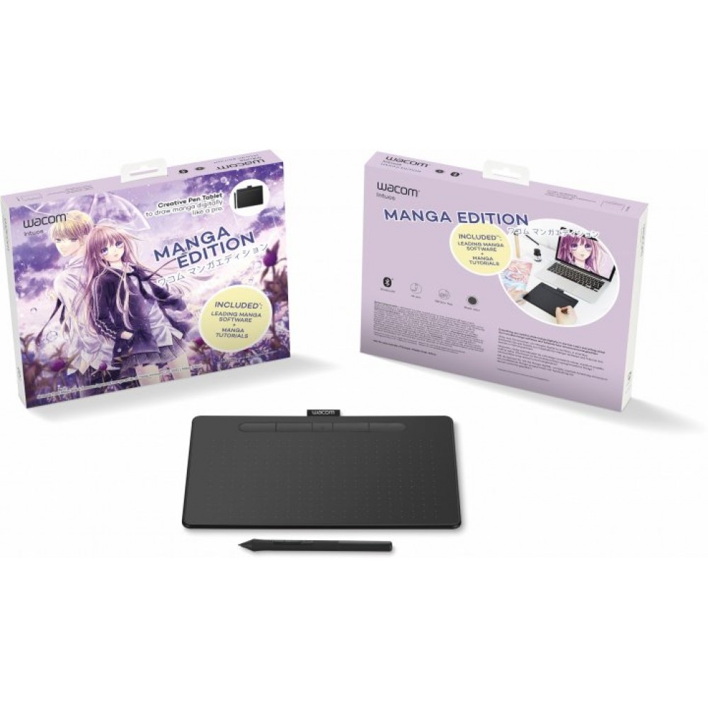 Графический планшет Wacom Intuos S Bluetooth Black Manga (CTL-4100WLK-M)