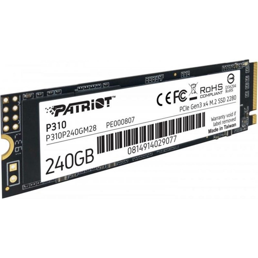 Накопитель SSD 240GB Patriot P310 M.2 2280 PCIe NVMe 3.0 x4 TLC (P310P240GM28)