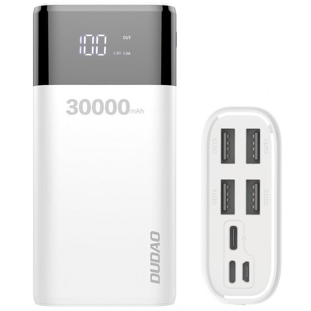 Универсальная мобильная батарея Dudao Power Bank K8Max 30000mAh White (6973687240776)