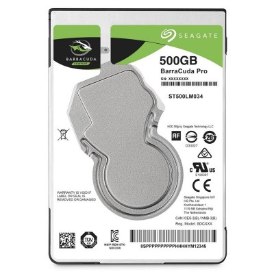 Накопитель HDD 2.5" SATA 500GB Seagate BarraCuda Pro 7200rpm 128MB (ST500LM034)