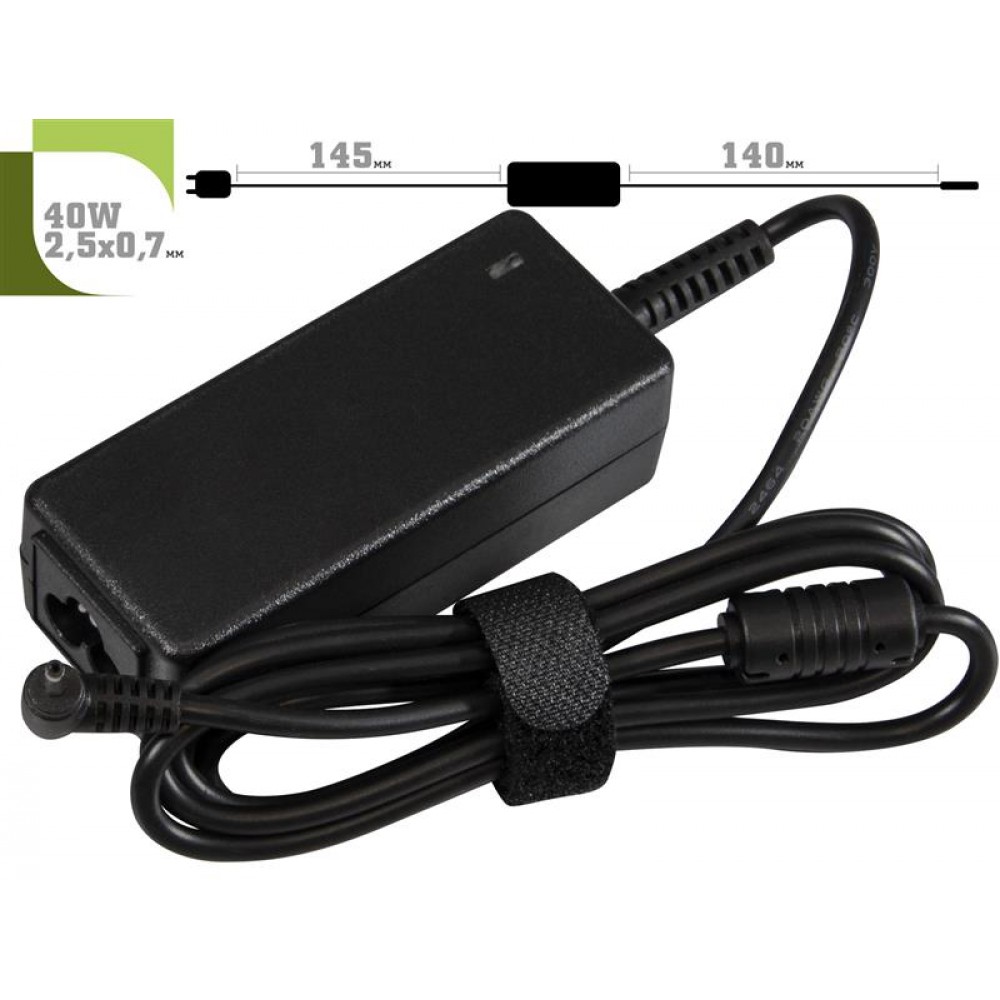 Адаптер питания 1StCharger для ноутбука Samsung 12V 40W 3.33A 2.5х0.7мм + каб.живл. (AC1STSA40WB)