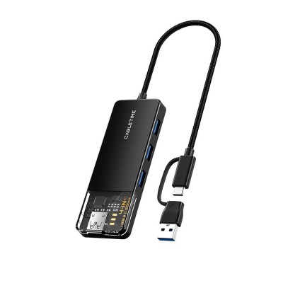 Концентратор Cabletime USB Type C-4 Port USB 3.0, 0.15 m (CB03B)