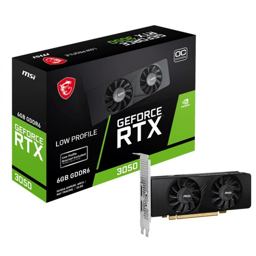 Видеокарта GF RTX 3050 6GB GDDR6 Low Profile OC MSI (GeForce RTX 3050 LP 6G OC)