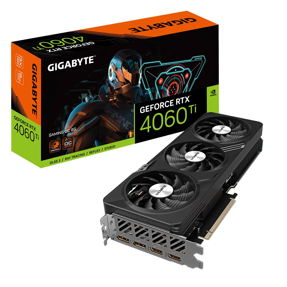 Видеокарта GF RTX 4060 Ti 8GB GDDR6 Gaming OC Gigabyte (GV-N406TGAMING OC-8GD)