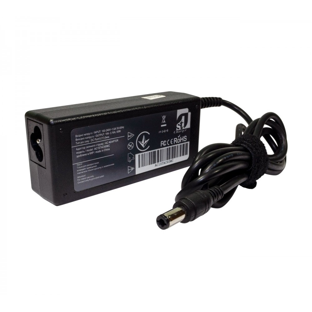 Адаптер питания 1StCharger для ноутбука Acer 19V 65W 3.16A 6.3х3.0мм (AC1STAC60WC)