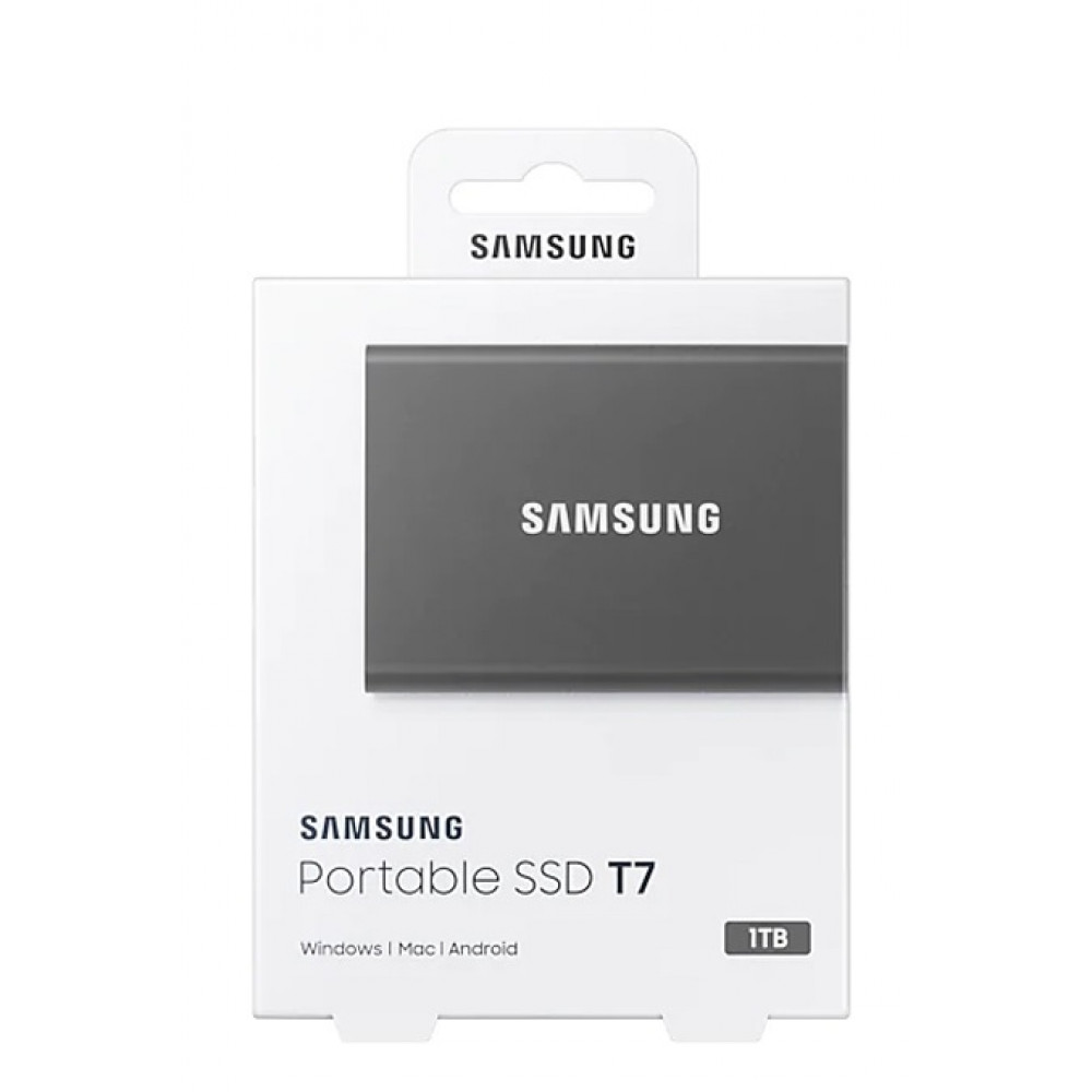 Накопитель наружный SSD 2.5" USB 1.0TB Samsung T7 Titan Gray (MU-PC1T0T/WW)