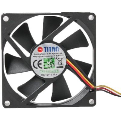 Вентилятор Titan TFD-8015 M 12 Z, 80х80х15мм, 3-pin, черный