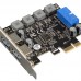 Плата расширения Frime (ECF-PCIEtoUSB006.LP) PCI-E to USB3.0 (2 порта) 3A/порт+19pin NEC720201