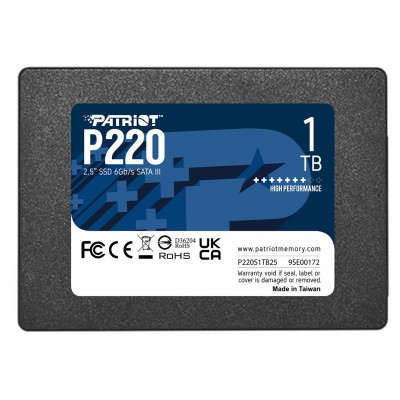 Накопитель SSD 1TB Patriot P220 2.5" SATAIII TLC (P220S1TB25)