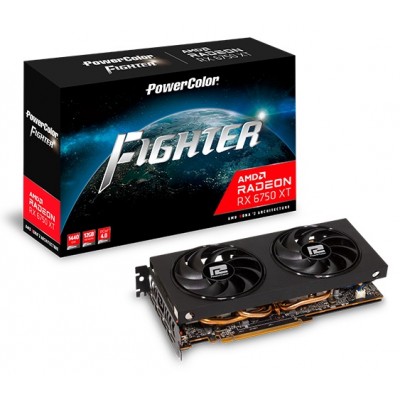 Видеокарта AMD Radeon RX 6750 XT 12GB GDDR6 Fighter PowerColor (AXRX 6750 XT 12GBD6-3DH)